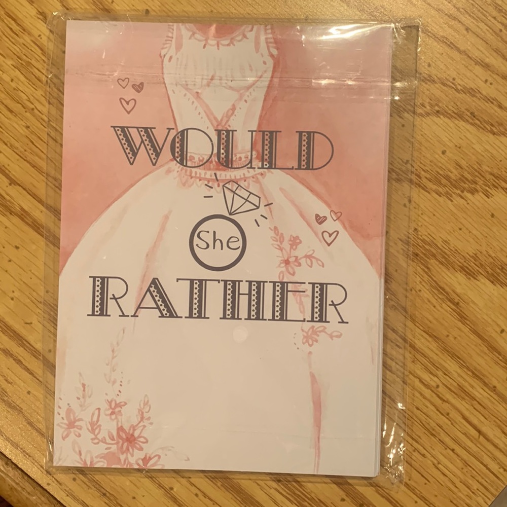 Would She Rather ? Bridal Shower Game 17 new cards